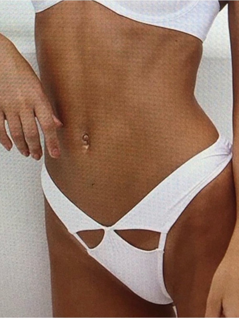 Monica Hansen | Bombshell Cut Out Bikini Bottom White | M